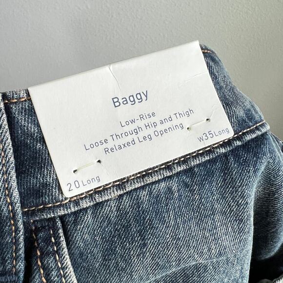 New Hollister Low Rise Baggy Jeans Women's 20 Long Medium Wash Cotton Plus Size - Picture 5 of 9